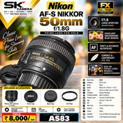 Pre-owned Nikon AF-S 50mm 1:1.8 G Autofocus lens AS83