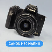 a) Canon EOS M50 Mark II with 15-45mm Lens | 24.1MP Mirrorless | 4K Video | Vlogging Camera