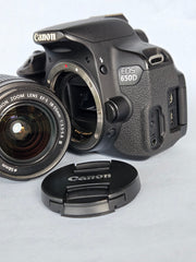 a) Canon EOS 650D DSLR Camera with 18-55mm f/3.5-5.6 IS Lens | 18MP APS-C Sensor | Full HD Video | Vari-Angle Touchscreen | Beginner Friendly Photography Camera 📸🔥